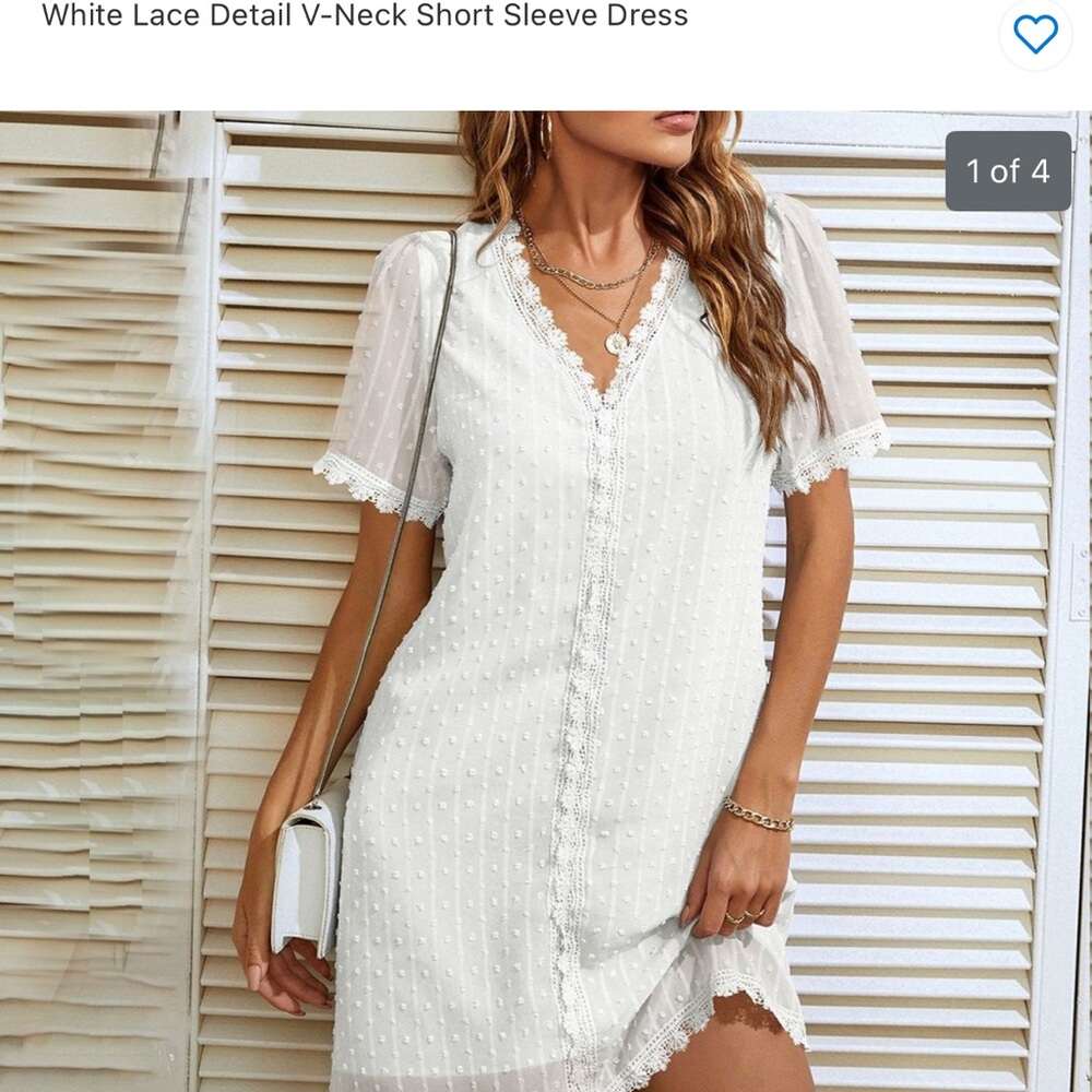 White Flutter Sleeve V-Neck Sheath Midi Dress